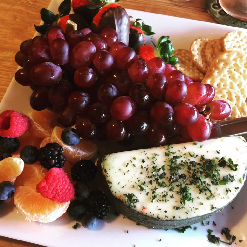 fruit and cheese tray for guest to add on as a package